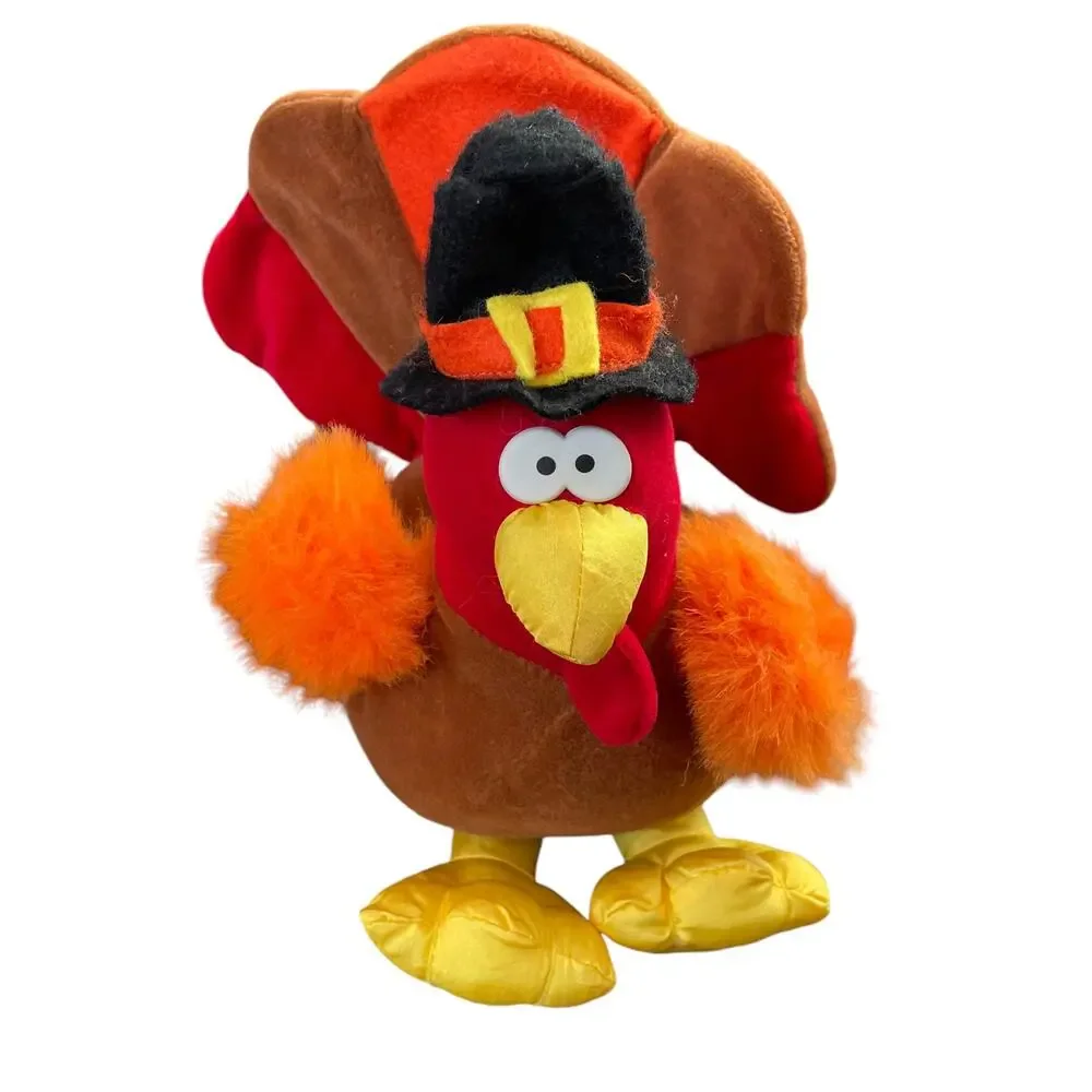 Vintage Gibson Greetings Turkey Plush 1994 Mr Gobbles Thanksgiving Stuffed Bird